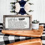 Coffee Definition Wooden Sign For Coffee Bar Decor Rustic Kitchen Wall Art Scientific Humor BandsCo Straps