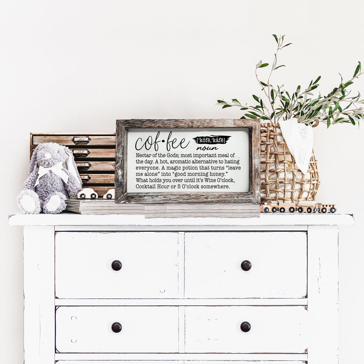 Coffee Definition Wooden Sign For Coffee Bar Decor Rustic Kitchen Wall Art Scientific Humor BandsCo Straps
