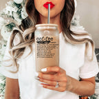 17oz Coffee Glass Tumbler With Bamboo Lid And Reusable Straw For Hot Cold BandsCo Straps