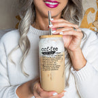17oz Coffee Glass Tumbler With Bamboo Lid And Reusable Straw For Hot Cold BandsCo Straps