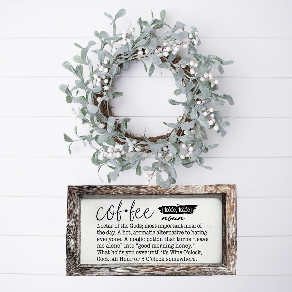 Coffee Definition Wooden Sign For Coffee Bar Decor Rustic Kitchen Wall Art Scientific Humor BandsCo Straps