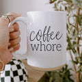 Coffee Whore 16oz Ceramic Coffee Mug - Large Funny Sass Morning Gift BandsCo Straps