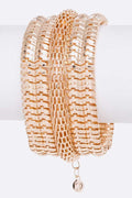 Coil Chain Bracelet Gold Plated Fashion Statement Cuff