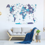 3D Wooden World Map Ocean - SJB-DIAMOND ELITES