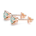 Colored Moissanite 1ct Round Cut Stud Earrings DVVS1 Lab Created 18K Gold BandsCo Straps