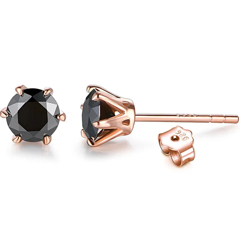 Colored Moissanite 1ct Round Cut Stud Earrings DVVS1 Lab Created 18K Gold BandsCo Straps