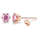 Colored Moissanite 1ct Round Cut Stud Earrings DVVS1 Lab Created 18K Gold BandsCo Straps