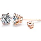 Colored Moissanite 1ct Round Cut Stud Earrings DVVS1 Lab Created 18K Gold BandsCo Straps