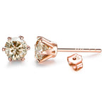 Colored Moissanite 1ct Round Cut Stud Earrings DVVS1 Lab Created 18K Gold BandsCo Straps