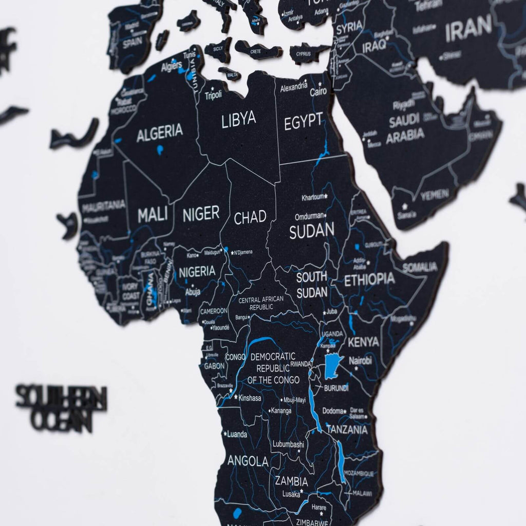 2D Wooden World Map Midnight Enjoy The Wood