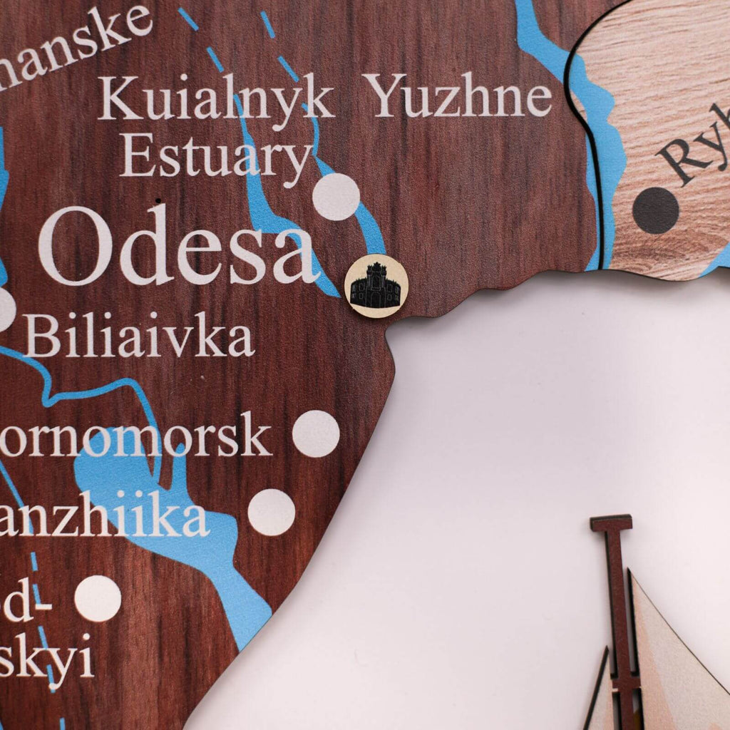 Wooden Map of Ukraine Cappuccino Enjoy The Wood