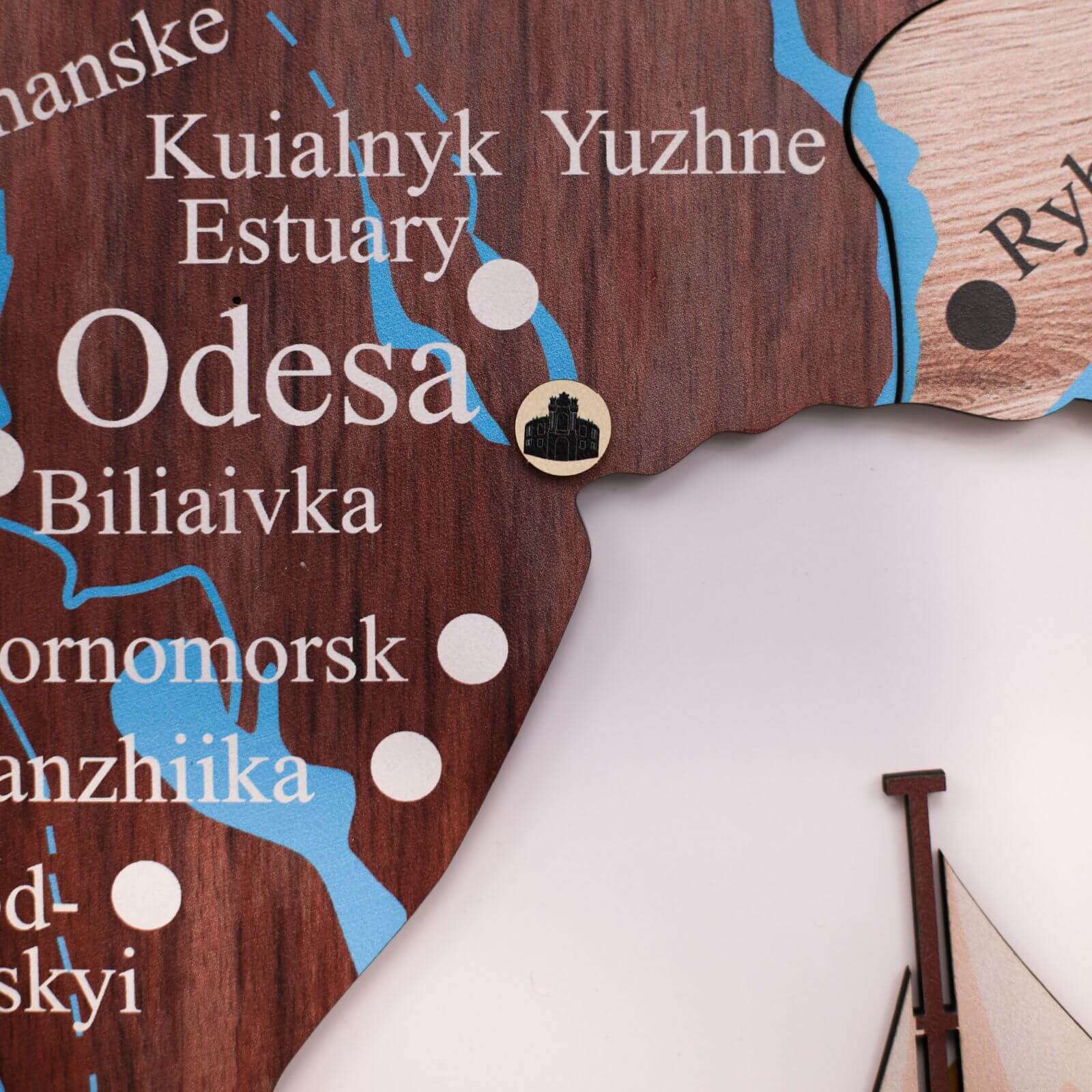 Wooden Map of Ukraine Cappuccino Enjoy The Wood