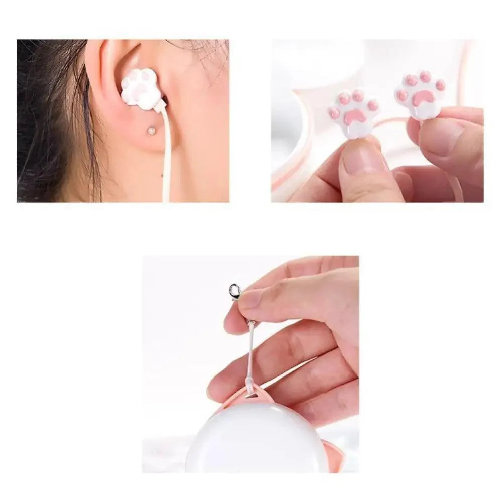 Colorful Cartoon Cute Cat Claw Earphones 3.5mm Jack Wired Simple Earphone Storage Modern Case Stereo in-Ear Headphone With Mic Best Gift For Girls And Kids Stevvex