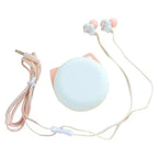 Colorful Cartoon Cute Cat Claw Earphones 3.5mm Jack Wired Simple Earphone Storage Modern Case Stereo in-Ear Headphone With Mic Best Gift For Girls And Kids Stevvex