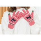 Colorful Christmas Deer Printed Warm Autumn Winter Comfortable Gloves For Men Women Cute Unisex Stylish Design Soft Full Finger Gloves Stevvex