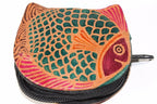 Colorful Fish Leather Coin Purse Small Zipper Wallet