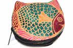 Colorful Fish Leather Coin Purse Small Zipper Wallet