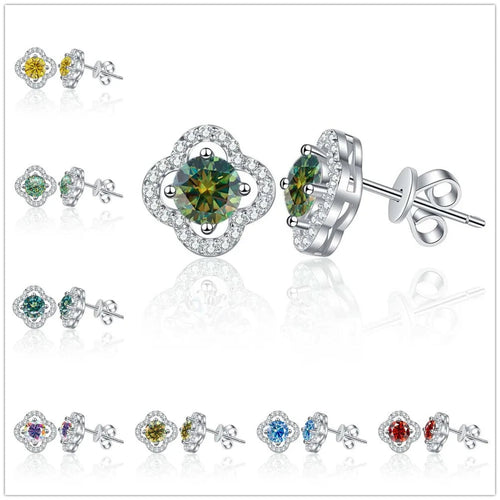 1ct Moissanite Stud Earrings For Women 925 Sterling Silver Wedding Gift BandsCo Straps