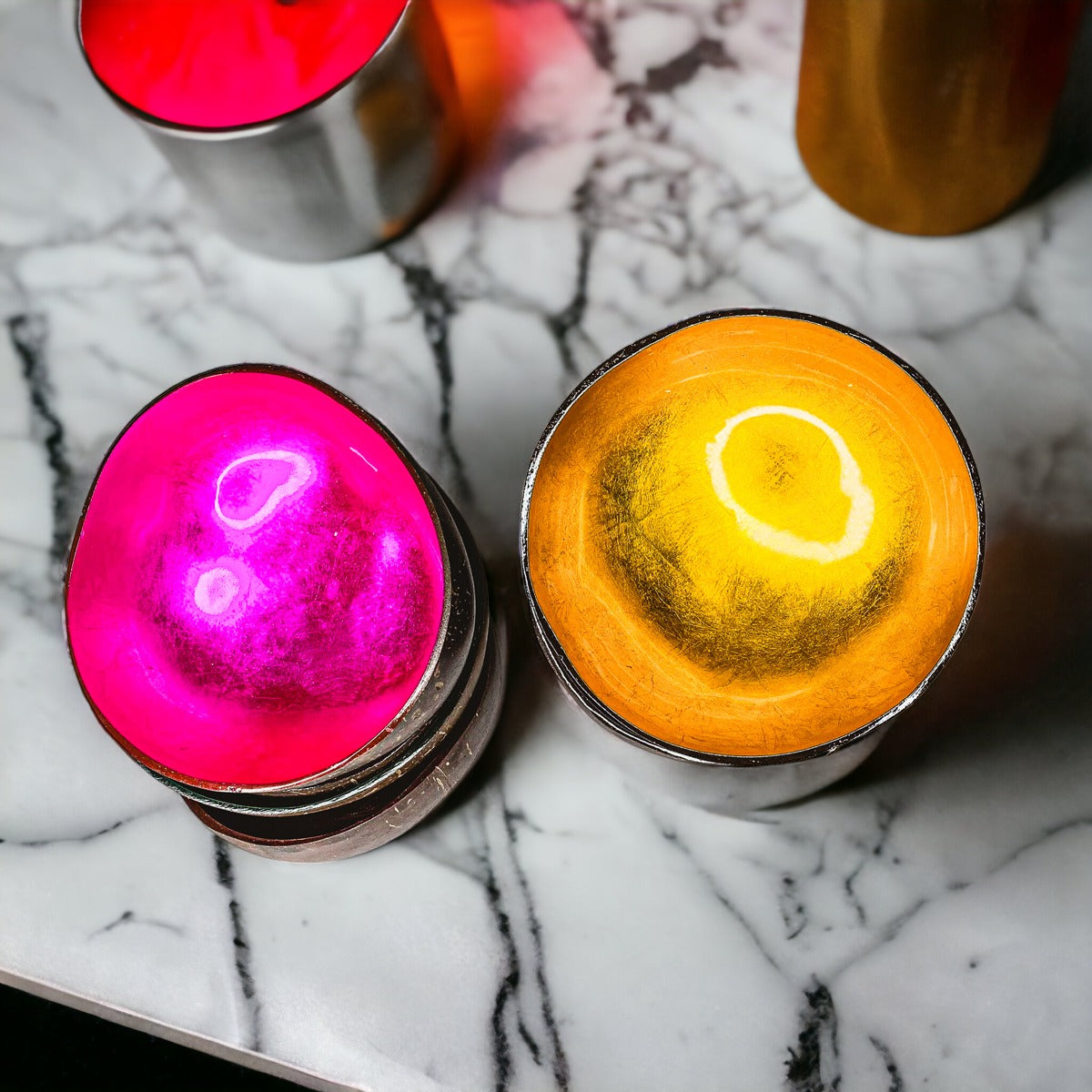 Coconut Rainbow Bowls Handcrafted Gold Leaf Polished Lacquered Eco Serve Bowls BandsCo Straps