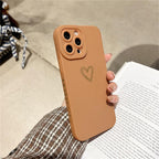 Colorful Love Heart Phone Case For iPhone 12 13 Pro Max 14 Pro Candy Color Soft Silicone Back Cover Shockproof Anti-Fingerprint Phone Case Lovely Gift For Women