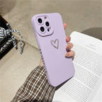 Colorful Love Heart Phone Case For iPhone 12 13 Pro Max 14 Pro Candy Color Soft Silicone Back Cover Shockproof Anti-Fingerprint Phone Case Lovely Gift For Women