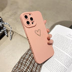 Colorful Love Heart Phone Case For iPhone 12 13 Pro Max 14 Pro Candy Color Soft Silicone Back Cover Shockproof Anti-Fingerprint Phone Case Lovely Gift For Women