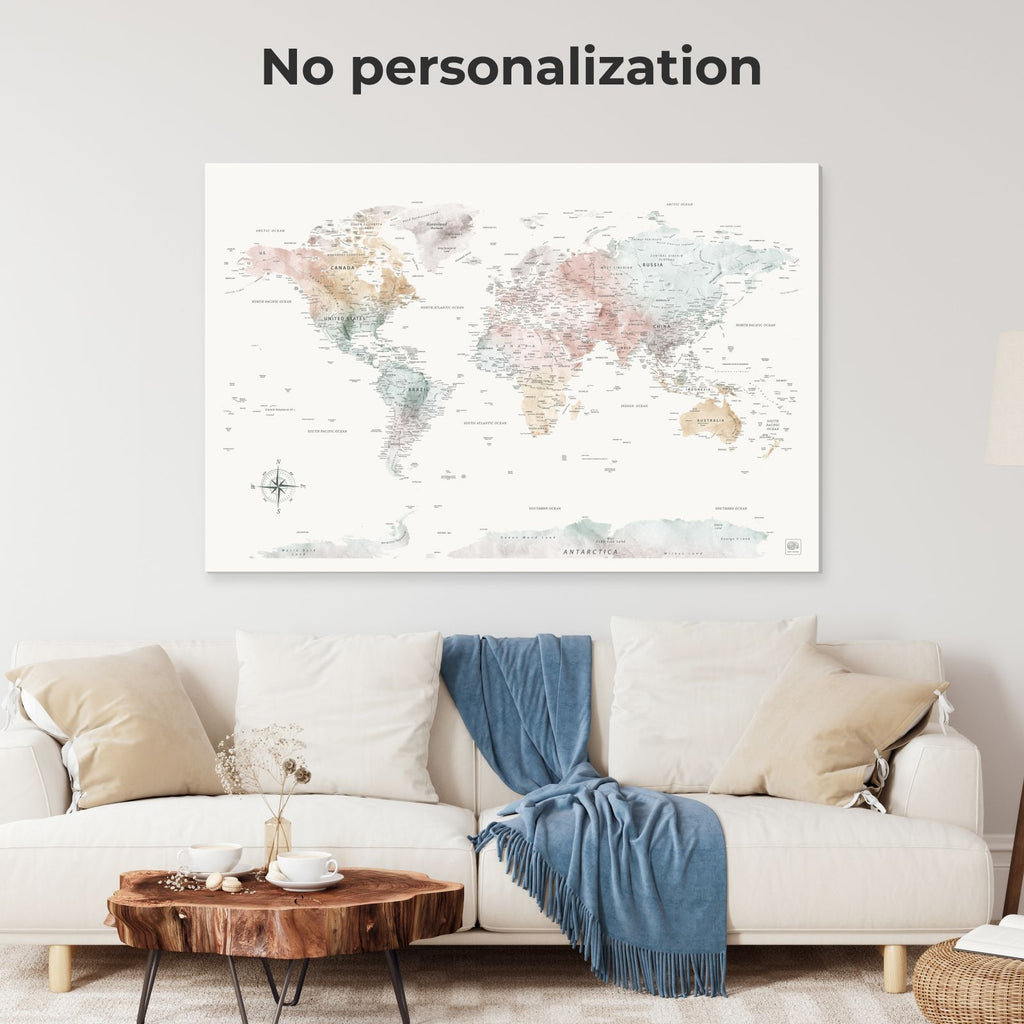 World Map on Canvas - Colorful - SJB-DIAMOND ELITES