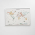 World Map on Canvas - Colorful - SJB-DIAMOND ELITES