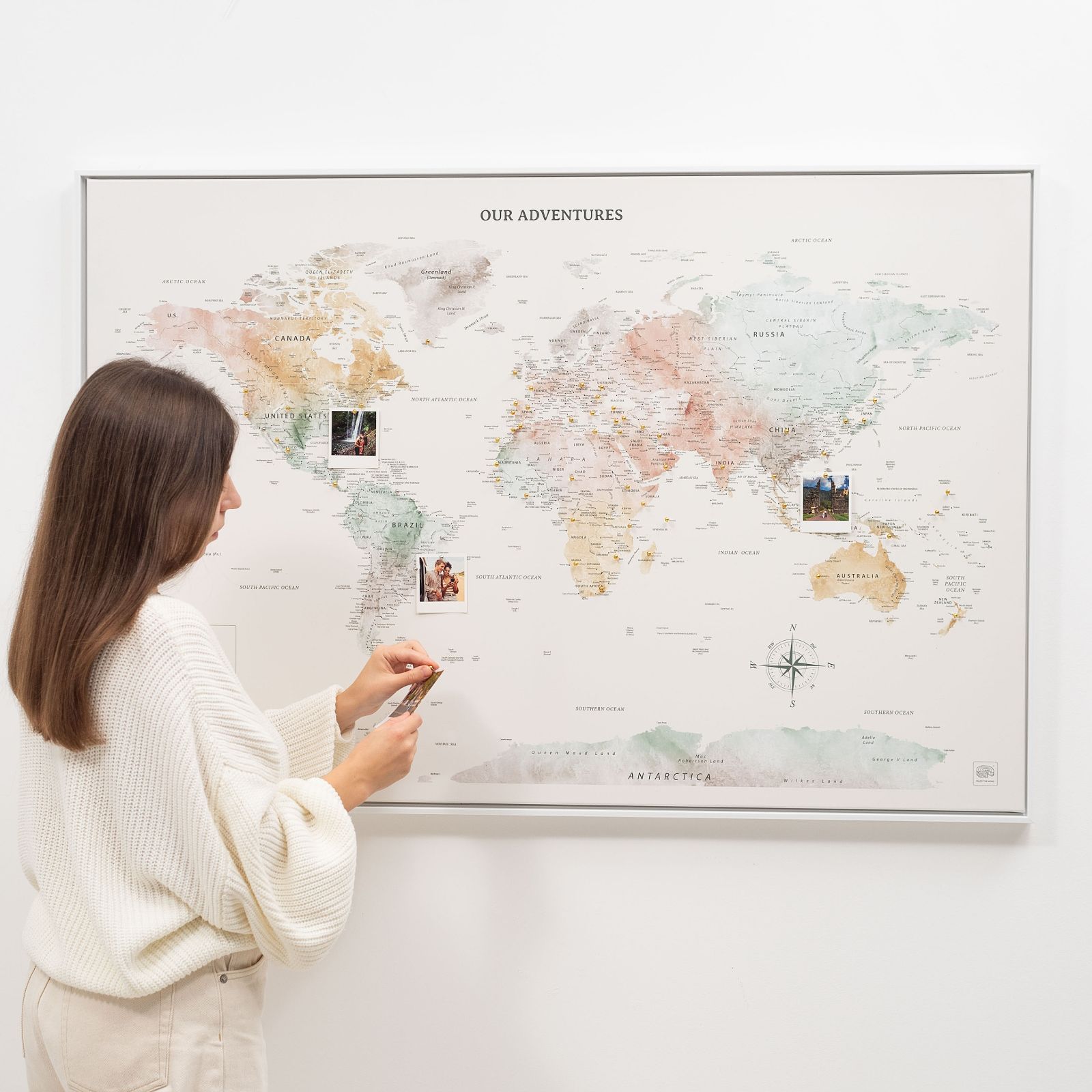 World Map on Canvas - Colorful - SJB-DIAMOND ELITES