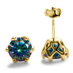 1-2 Carat D Color Moissanite Earrings 925 Sterling Silver Studs For Women BandsCo Straps