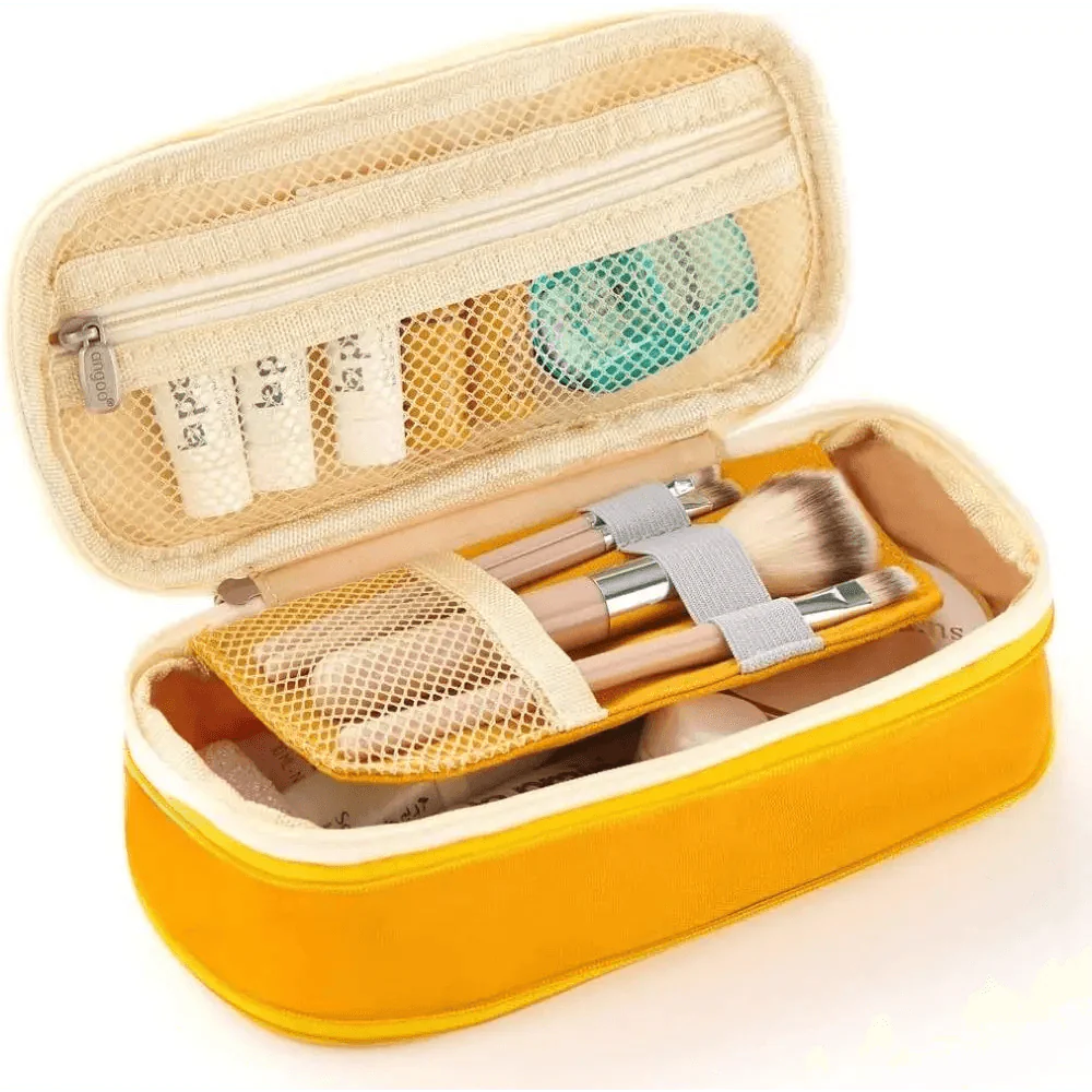 Colorful Pencil Organizer Pouch Pen Holder School Supplies Portable Travel Simple Storage Box Easy Grip Handle Stevvex