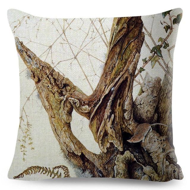 Colorful Pillow Cover Woodland Fox Bird Owl For Kids Room Sofa Home Decor Cute Cartoon Squirrel Cushion Cover Polyester Cotton Pillowcase Vintage Animal Throw Pillow Covers Wild Animals Cotton Linen Square Decorative Cushion Covers Stevvex