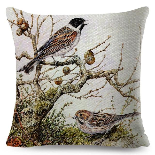 Colorful Pillow Cover Woodland Fox Bird Owl For Kids Room Sofa Home Decor Cute Cartoon Squirrel Cushion Cover Polyester Cotton Pillowcase Vintage Animal Throw Pillow Covers Wild Animals Cotton Linen Square Decorative Cushion Covers Stevvex