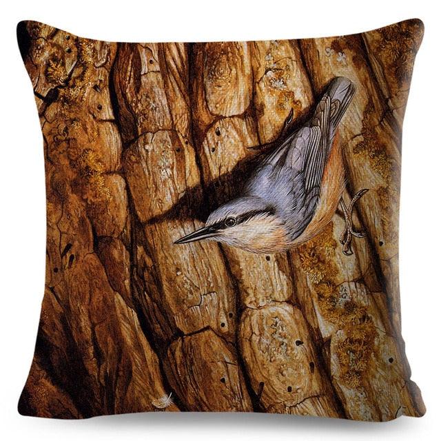 Colorful Pillow Cover Woodland Fox Bird Owl For Kids Room Sofa Home Decor Cute Cartoon Squirrel Cushion Cover Polyester Cotton Pillowcase Vintage Animal Throw Pillow Covers Wild Animals Cotton Linen Square Decorative Cushion Covers Stevvex