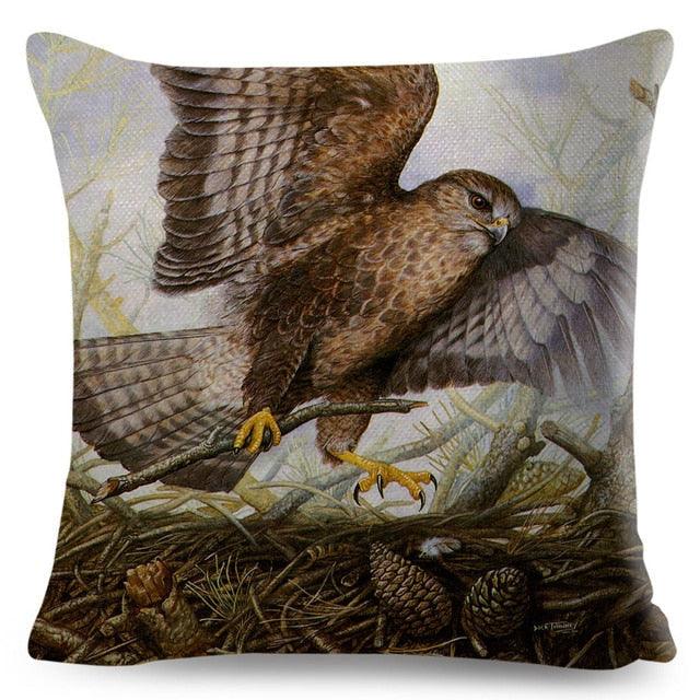 Colorful Pillow Cover Woodland Fox Bird Owl For Kids Room Sofa Home Decor Cute Cartoon Squirrel Cushion Cover Polyester Cotton Pillowcase Vintage Animal Throw Pillow Covers Wild Animals Cotton Linen Square Decorative Cushion Covers Stevvex