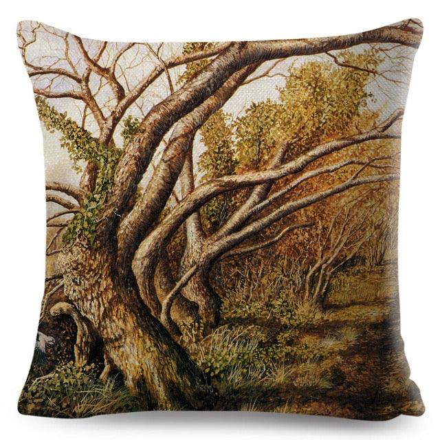 Colorful Pillow Cover Woodland Fox Bird Owl For Kids Room Sofa Home Decor Cute Cartoon Squirrel Cushion Cover Polyester Cotton Pillowcase Vintage Animal Throw Pillow Covers Wild Animals Cotton Linen Square Decorative Cushion Covers Stevvex