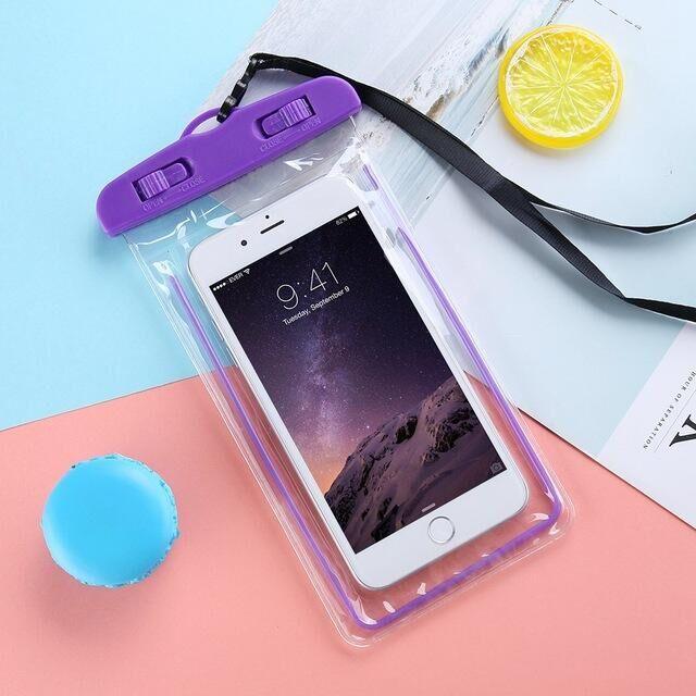 Colorful Pouch Universal Waterproof Cell Phones Useful Dropping Convenient To Use Lightweight Portable Bags Plastic Waterproof Underwater Pouch for Mobile Phone Case & Strap 3.5 -6 inch Stevvex
