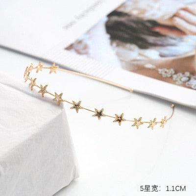 Colorful Rhinestone Flower Leaf Hair Hoop Headband Hairband for Women Girls Bezel Hair Band Hair Accessories Flower and Leaves Crown Hair Band for Bride and Bridesmaids Stevvex