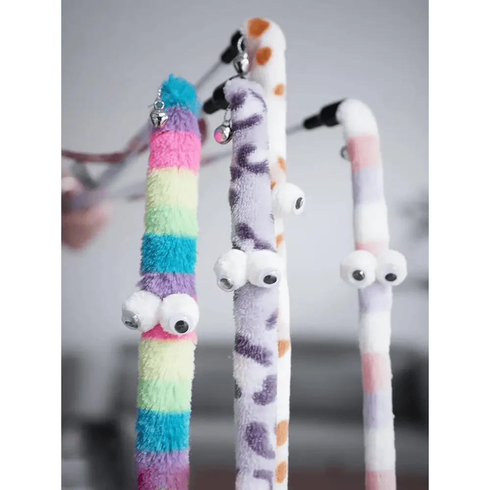 Colorful Rod Wand Feather Teaser Exerciser For Cats Soft Funny Interactive Toy For Pets Cute Cat Accessories Stevvex