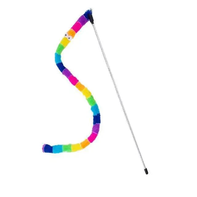 Colorful Rod Wand Feather Teaser Exerciser For Cats Soft Funny Interactive Toy For Pets Cute Cat Accessories Stevvex