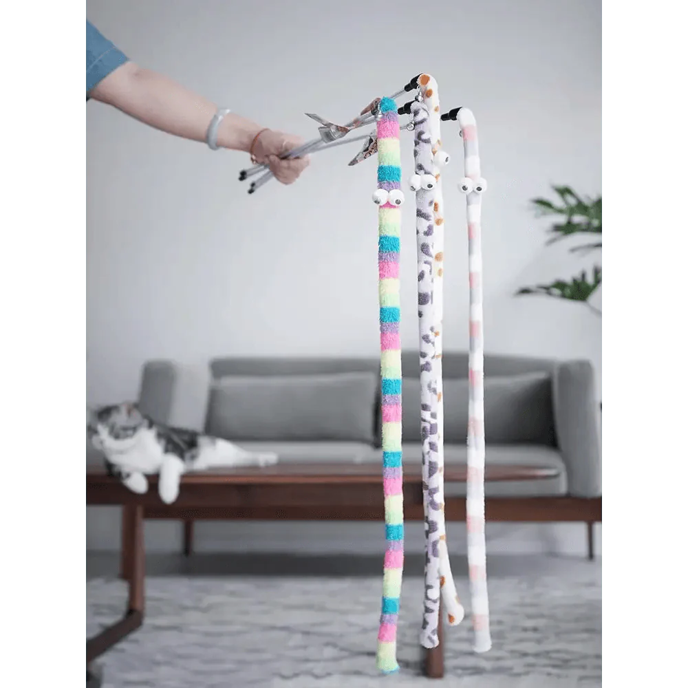 Colorful Rod Wand Feather Teaser Exerciser For Cats Soft Funny Interactive Toy For Pets Cute Cat Accessories Stevvex