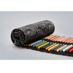 Colorful Roll Up Pencil Case Canvas Flowers Style Colored Pencils Wrap Multi-Purpose Pen Holder Cute Case Stevvex