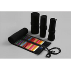 Colorful Roll Up Pencil Case Canvas Flowers Style Colored Pencils Wrap Multi-Purpose Pen Holder Cute Case Stevvex