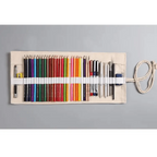 Colorful Roll Up Pencil Case Canvas Flowers Style Colored Pencils Wrap Multi-Purpose Pen Holder Cute Case Stevvex