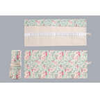 Colorful Roll Up Pencil Case Canvas Flowers Style Colored Pencils Wrap Multi-Purpose Pen Holder Cute Case Stevvex
