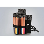 Colorful Roll Up Pencil Case Canvas Flowers Style Colored Pencils Wrap Multi-Purpose Pen Holder Cute Case Stevvex