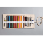 Colorful Roll Up Pencil Case Canvas Flowers Style Colored Pencils Wrap Multi-Purpose Pen Holder Cute Case Stevvex