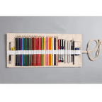 Colorful Roll Up Pencil Case Canvas Flowers Style Colored Pencils Wrap Multi-Purpose Pen Holder Cute Case Stevvex