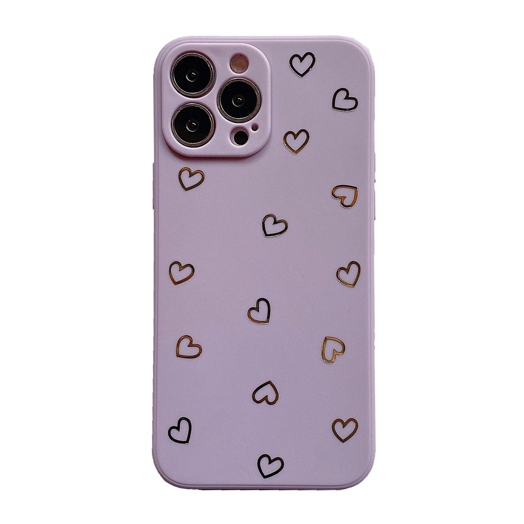 Colorful Silicone Case Soft Protection Cute Pattern Cute Little Heart Phone Case For iPhone 14 Pro Max 13 12 11 X XR XS Max 7 8 Plus Silicone Camera Back Case Cover Stevvex