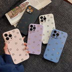 Colorful Silicone Case Soft Protection Cute Pattern Cute Little Heart Phone Case For iPhone 14 Pro Max 13 12 11 X XR XS Max 7 8 Plus Silicone Camera Back Case Cover Stevvex